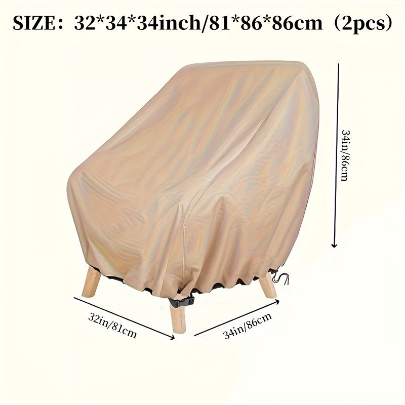 Housse de chaise de jardin en toile Oxford beige, lot de 2