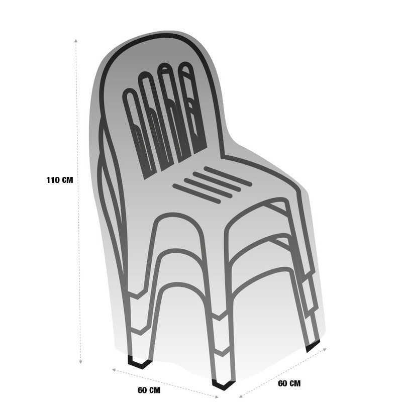 Housse de chaise de jardin en plastique blanc, 60 x 60 x 110 cm