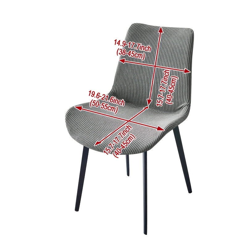Housse de chaise à dos incurvé, lot de 4 ou 6, 11 teintes
