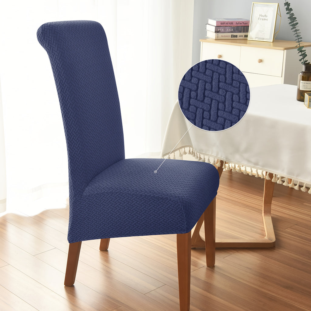 Housse de chaise à dossier haut, volute et maille légère