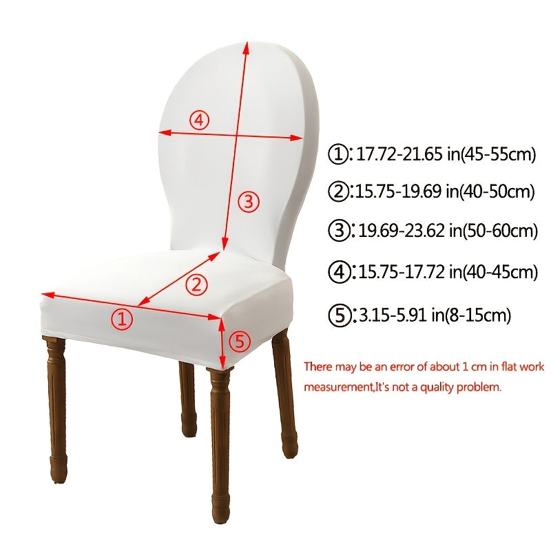 Housse de chaise à dossier rond en jacquard extensible, 4 coloris