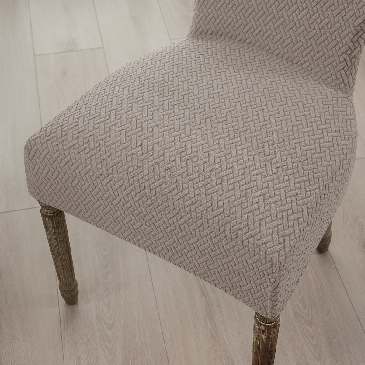 Housse de chaise dossier rond en jacquard, lot de 4 ou 6