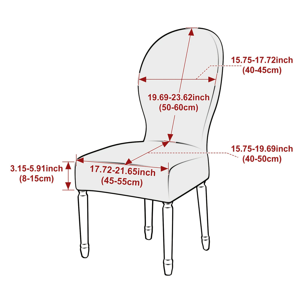 Housse de chaise dossier rond vendue à l'unité, 7 teintes