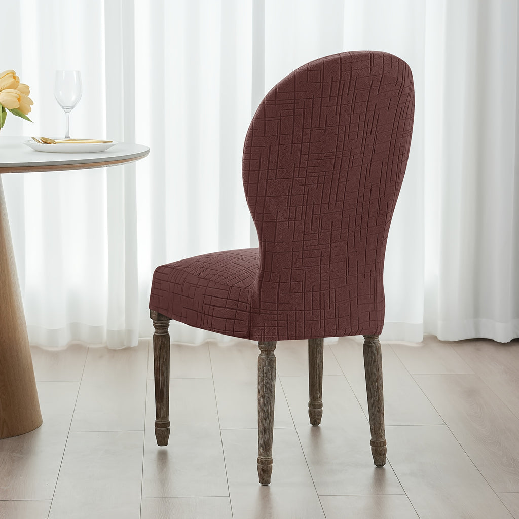Housse de chaise dossier rond vendue à l'unité, 7 teintes