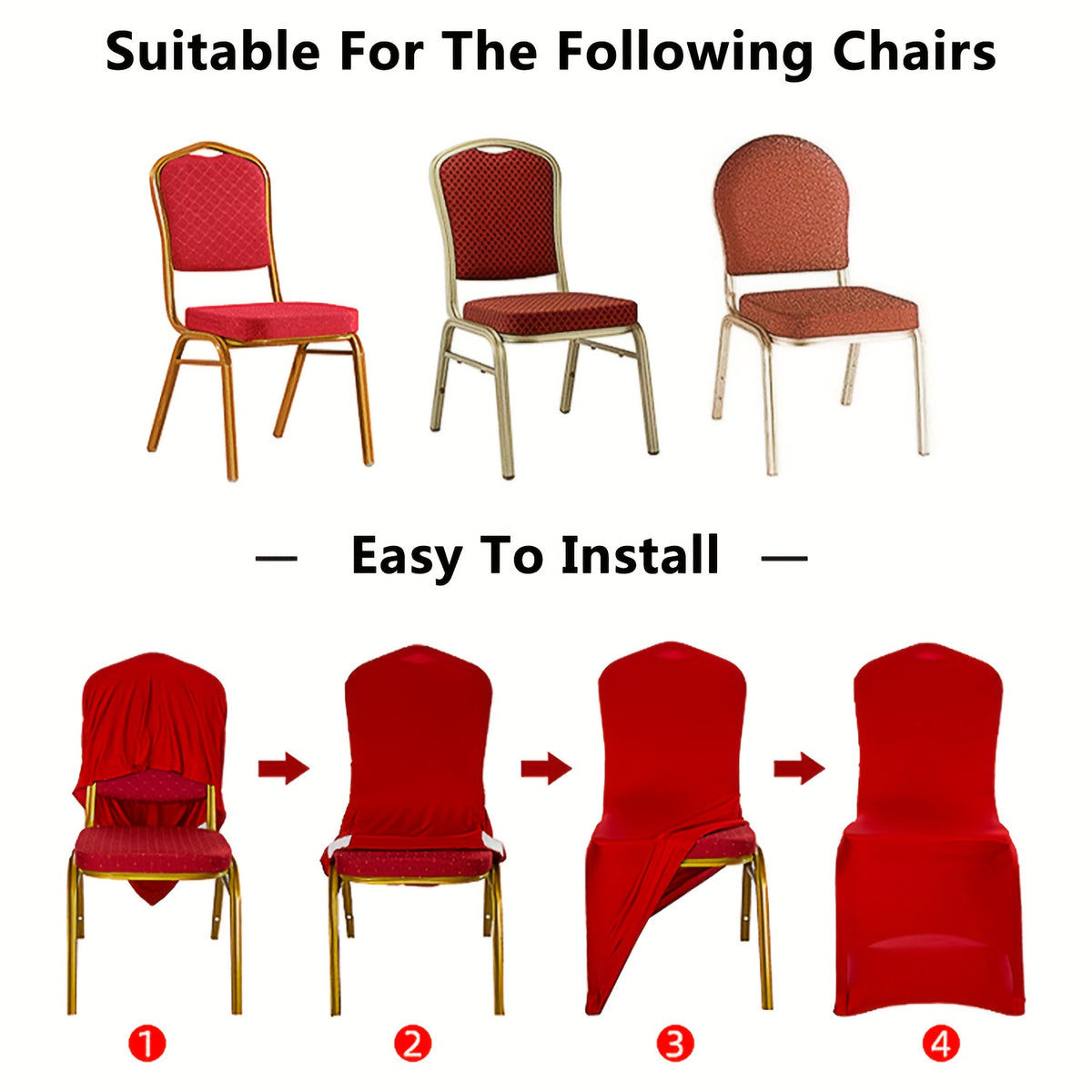 Housse de chaise extensible en 7 coloris, lot de 20 ou 30