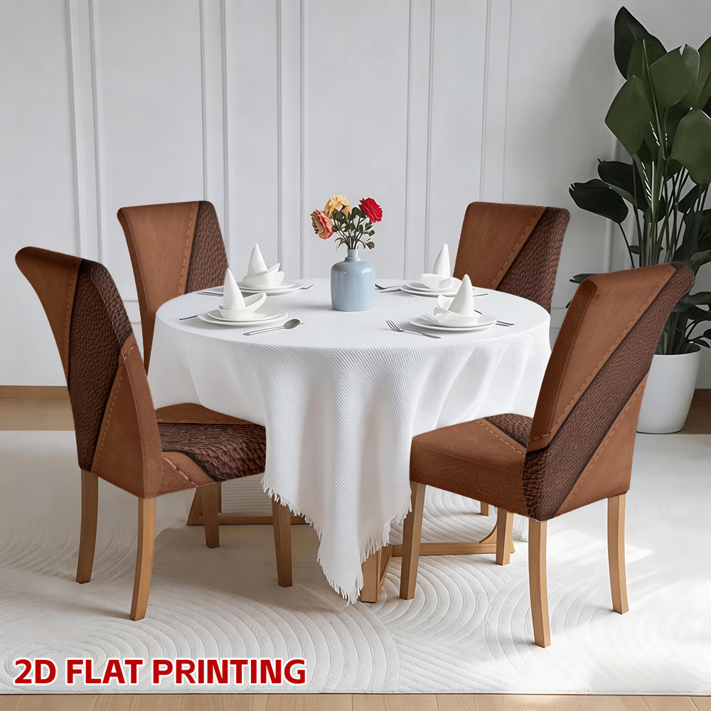 Housse de chaise extensible effet cuir bicolore, lot de 2 à 6