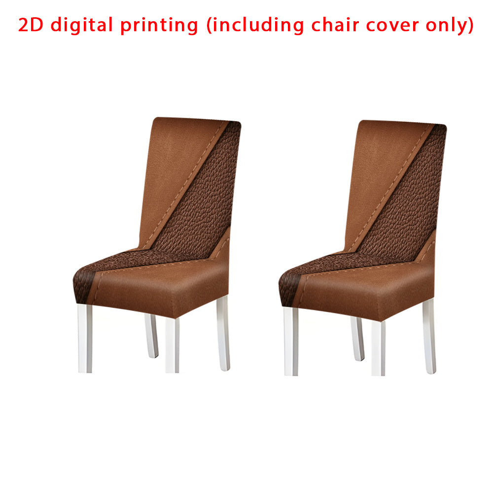 Housse de chaise extensible effet cuir bicolore, lot de 2 à 6