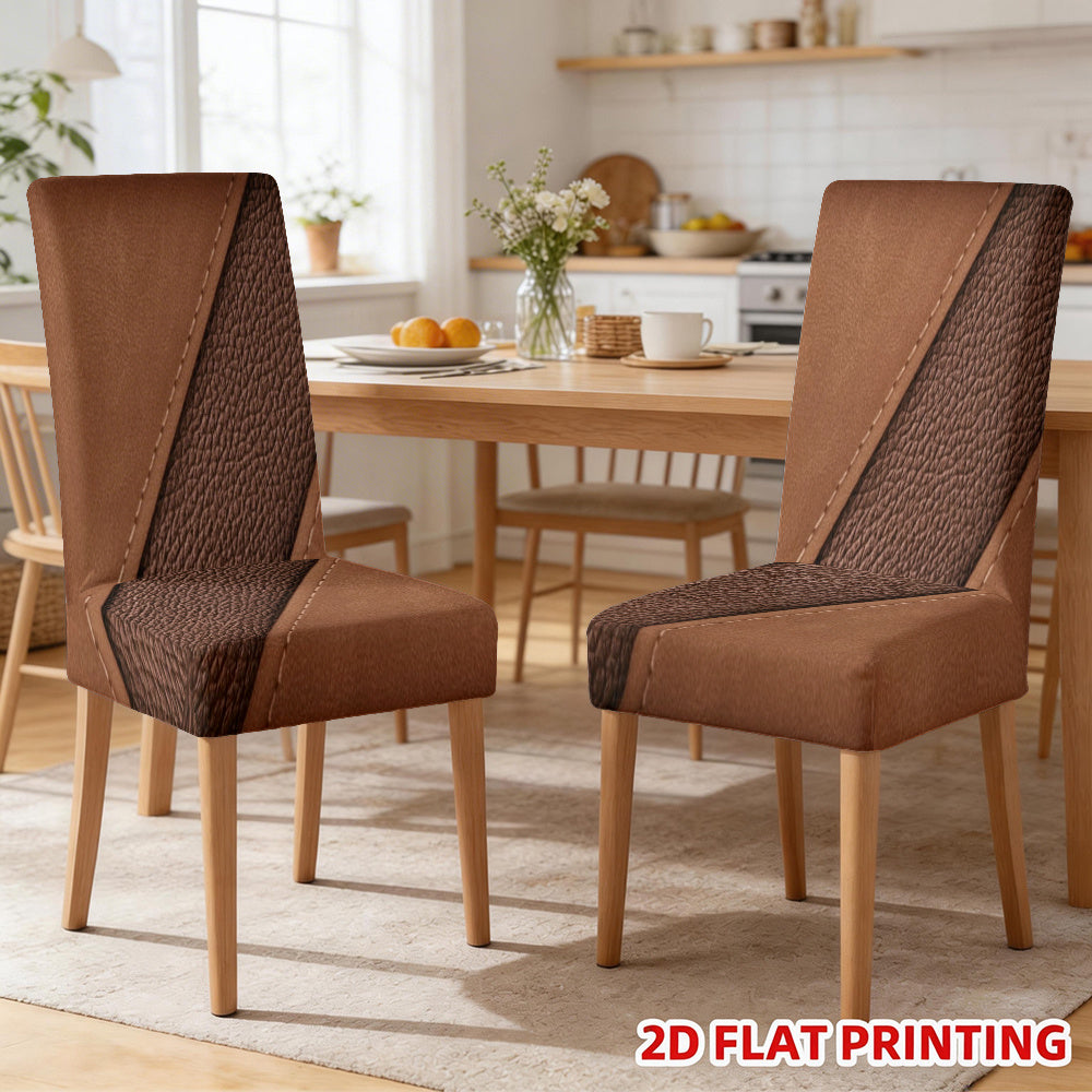 Housse de chaise extensible effet cuir bicolore, lot de 2 à 6