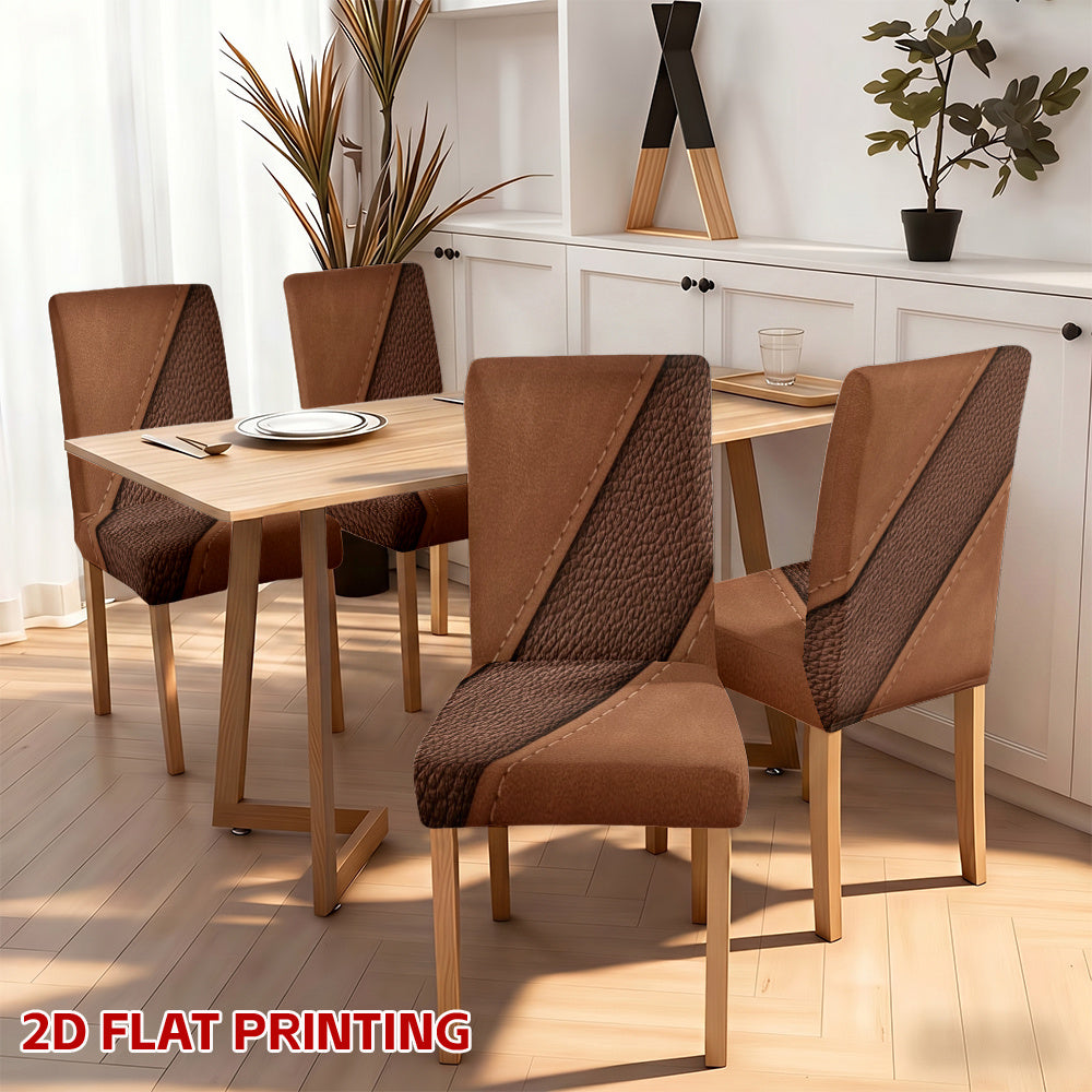Housse de chaise extensible effet cuir bicolore, lot de 2 à 6