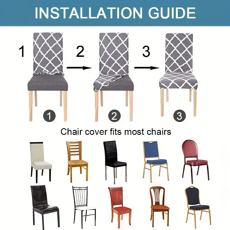 Housse de chaise extensible imprimée - Ajustement parfait
