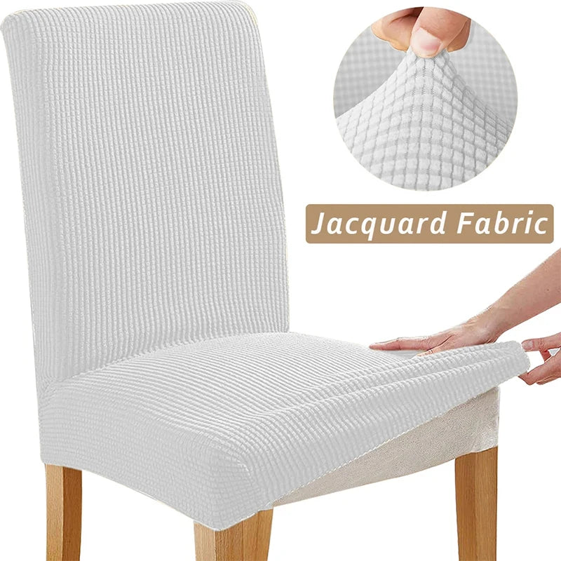 Housse de chaise extensible jacquard - Ajustement universel