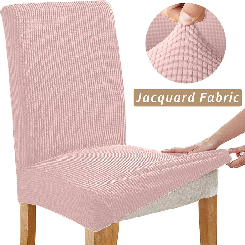 Housse de chaise extensible jacquard - Ajustement universel