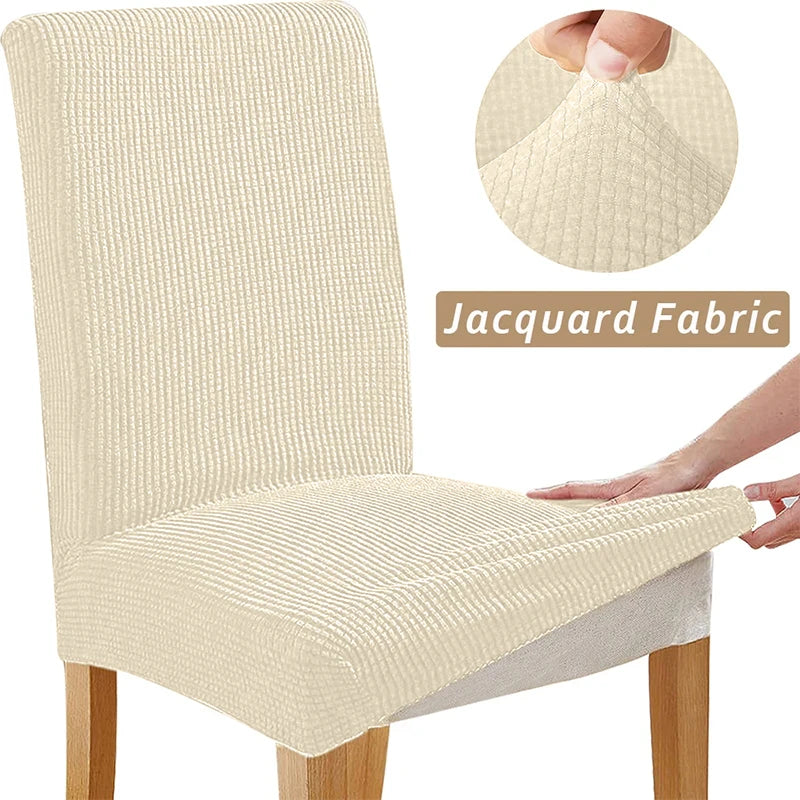 Housse de chaise extensible jacquard - Ajustement universel
