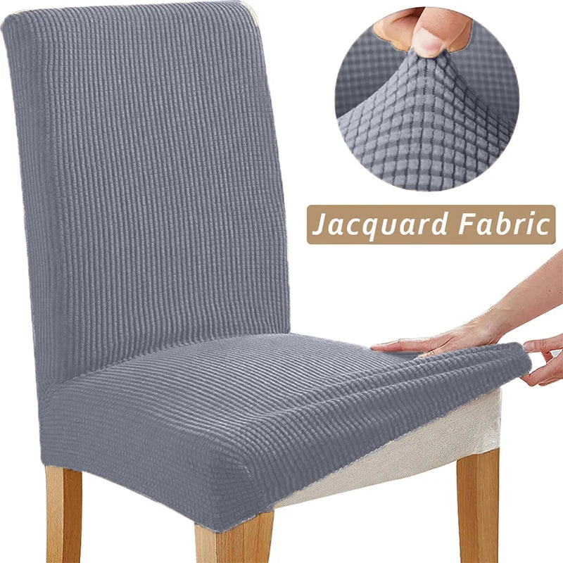 Housse de chaise extensible jacquard - Ajustement universel
