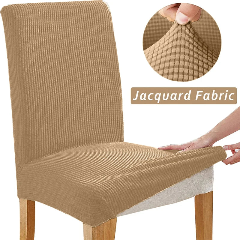 Housse de chaise extensible jacquard - Ajustement universel