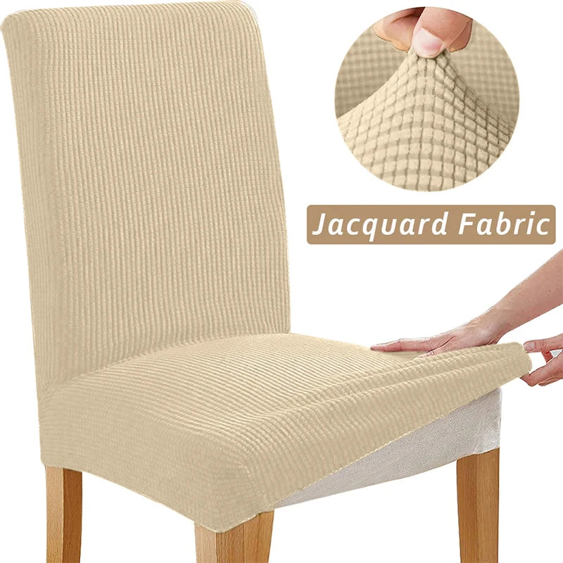Housse de chaise extensible jacquard - Ajustement universel