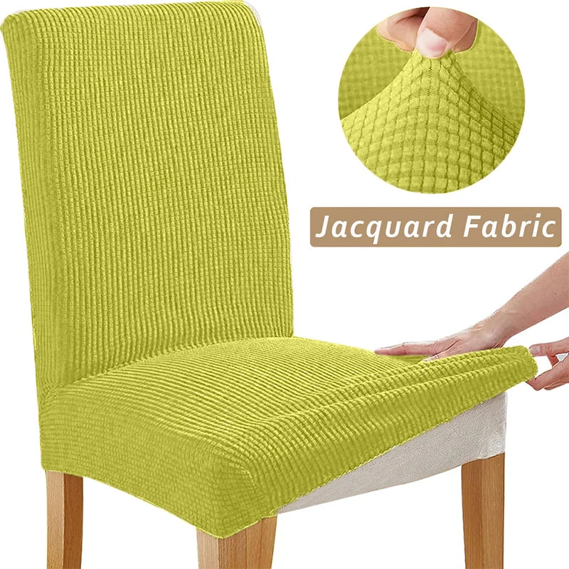 Housse de chaise extensible jacquard - Ajustement universel