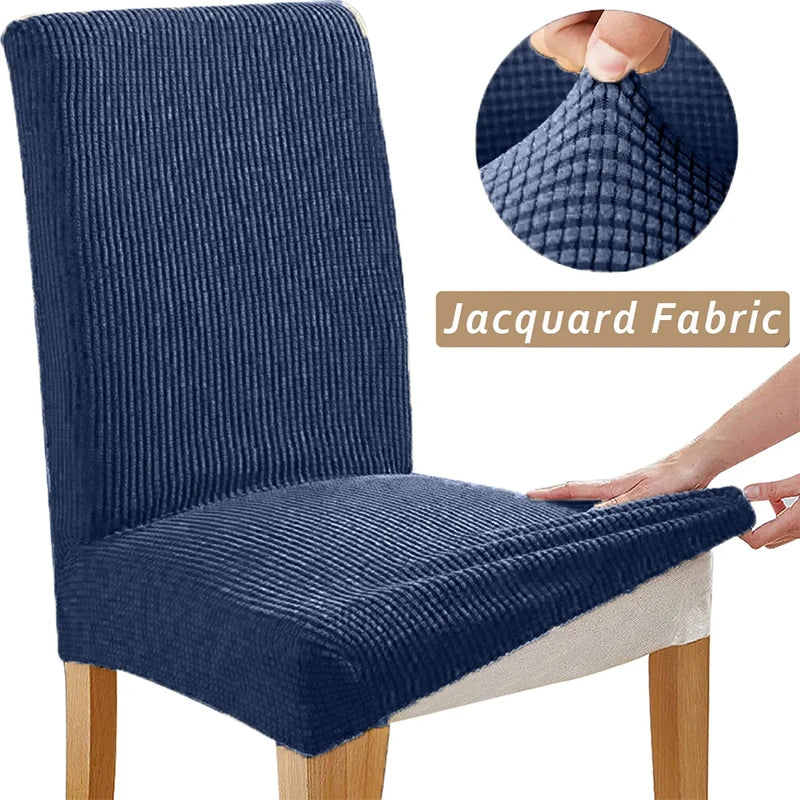 Housse de chaise extensible jacquard - Ajustement universel
