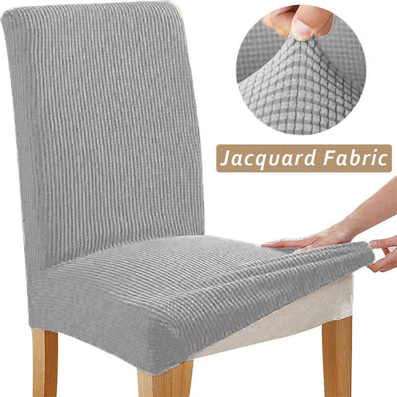 Housse de chaise extensible jacquard - Ajustement universel