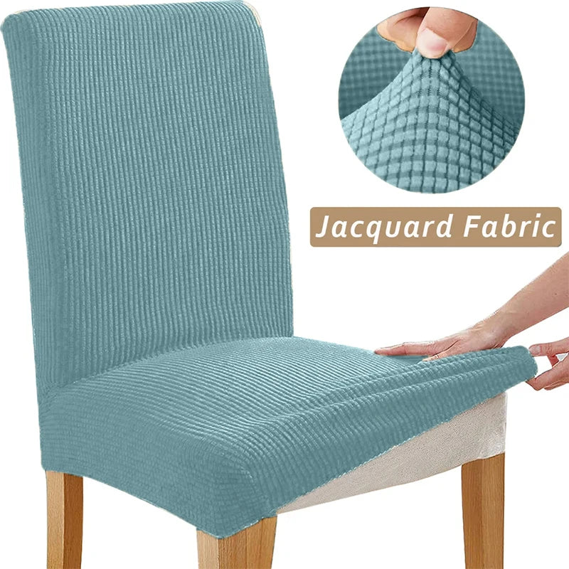 Housse de chaise extensible jacquard - Ajustement universel