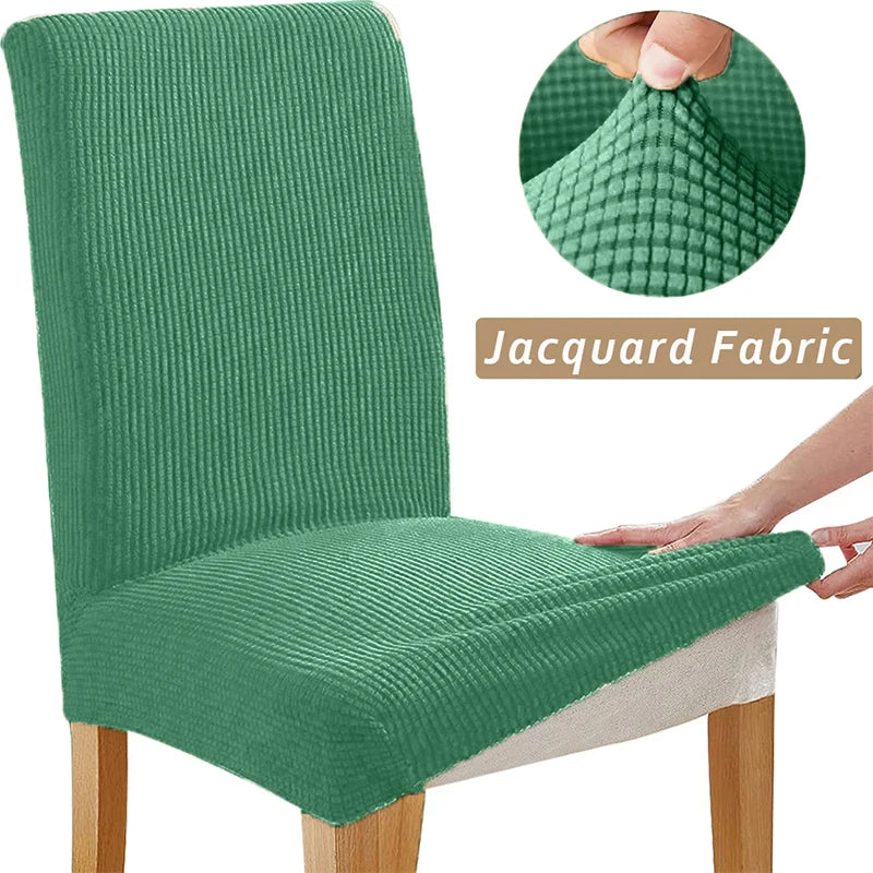 Housse de chaise extensible jacquard - Ajustement universel