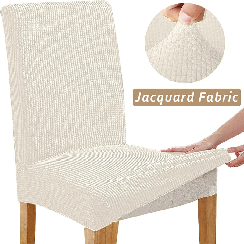 Housse de chaise extensible jacquard - Ajustement universel