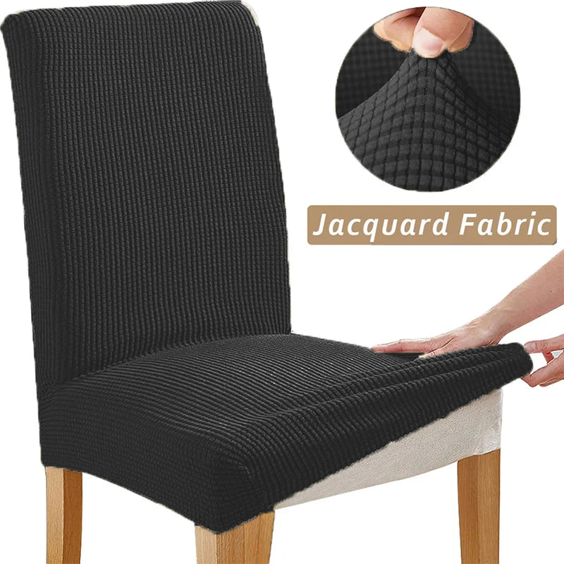 Housse de chaise extensible jacquard - Ajustement universel