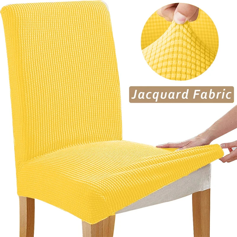Housse de chaise extensible jacquard - Ajustement universel