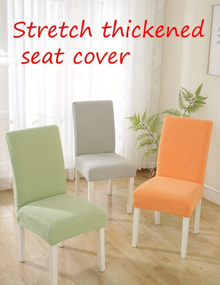Housse de chaise extensible en maille jacquard, 8 coloris