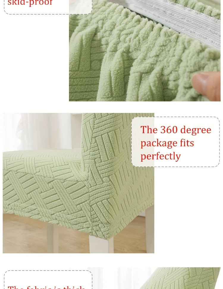 Housse de chaise extensible en maille jacquard, 8 coloris