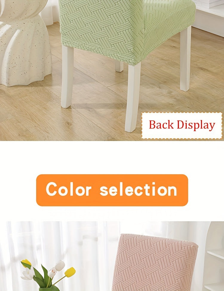 Housse de chaise extensible en maille jacquard, 8 coloris