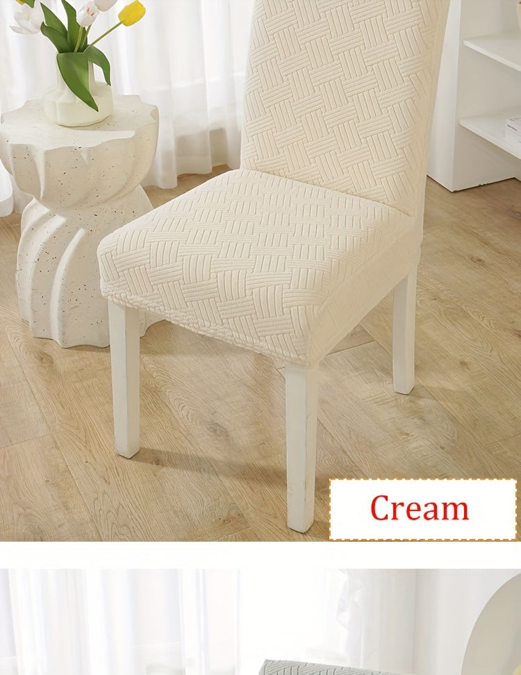 Housse de chaise extensible en maille jacquard, 8 coloris