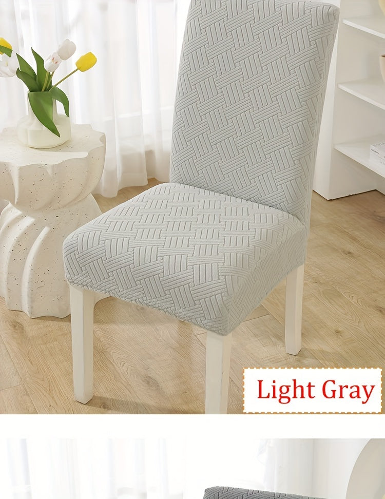 Housse de chaise extensible en maille jacquard, 8 coloris