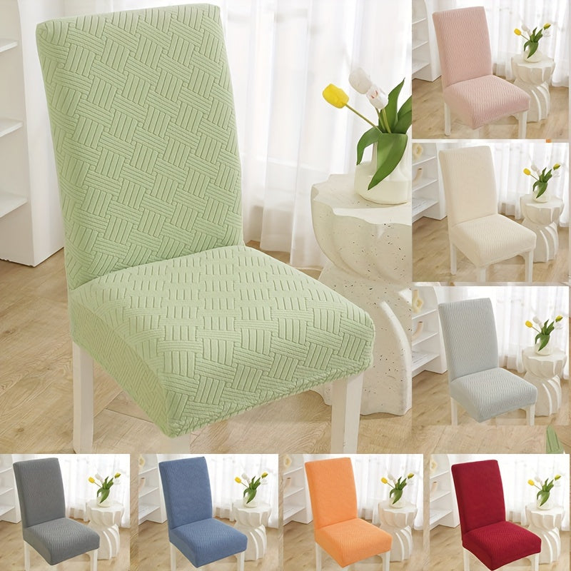 Housse de chaise extensible en maille jacquard, 8 coloris