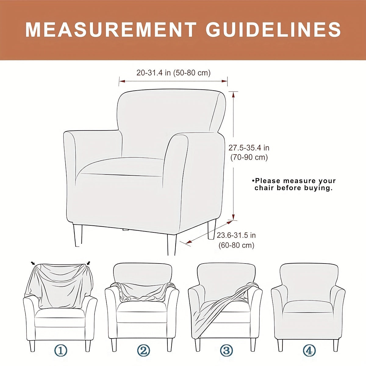 Housse de chaise fauteuil à dossier enveloppant, 6 teintes — vue 10