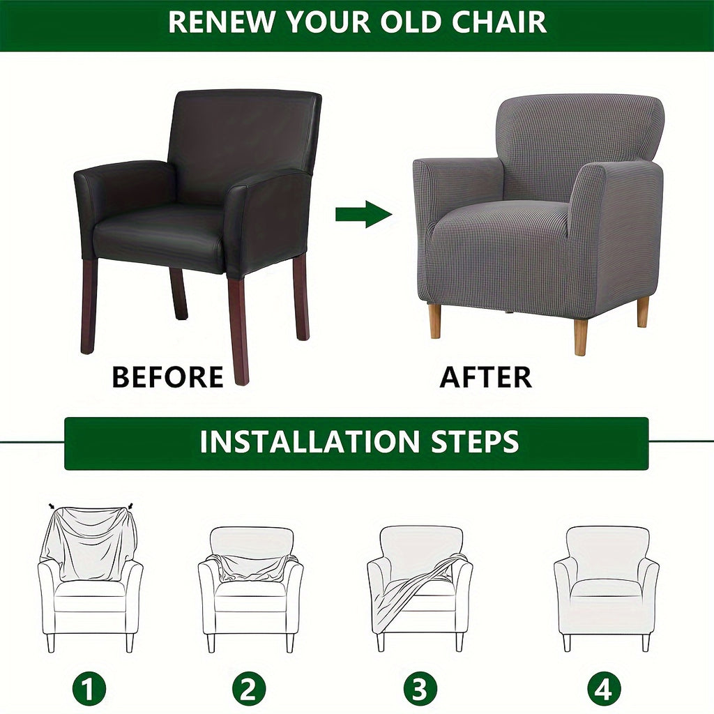Housse de chaise fauteuil à dossier enveloppant, 6 teintes — vue 9