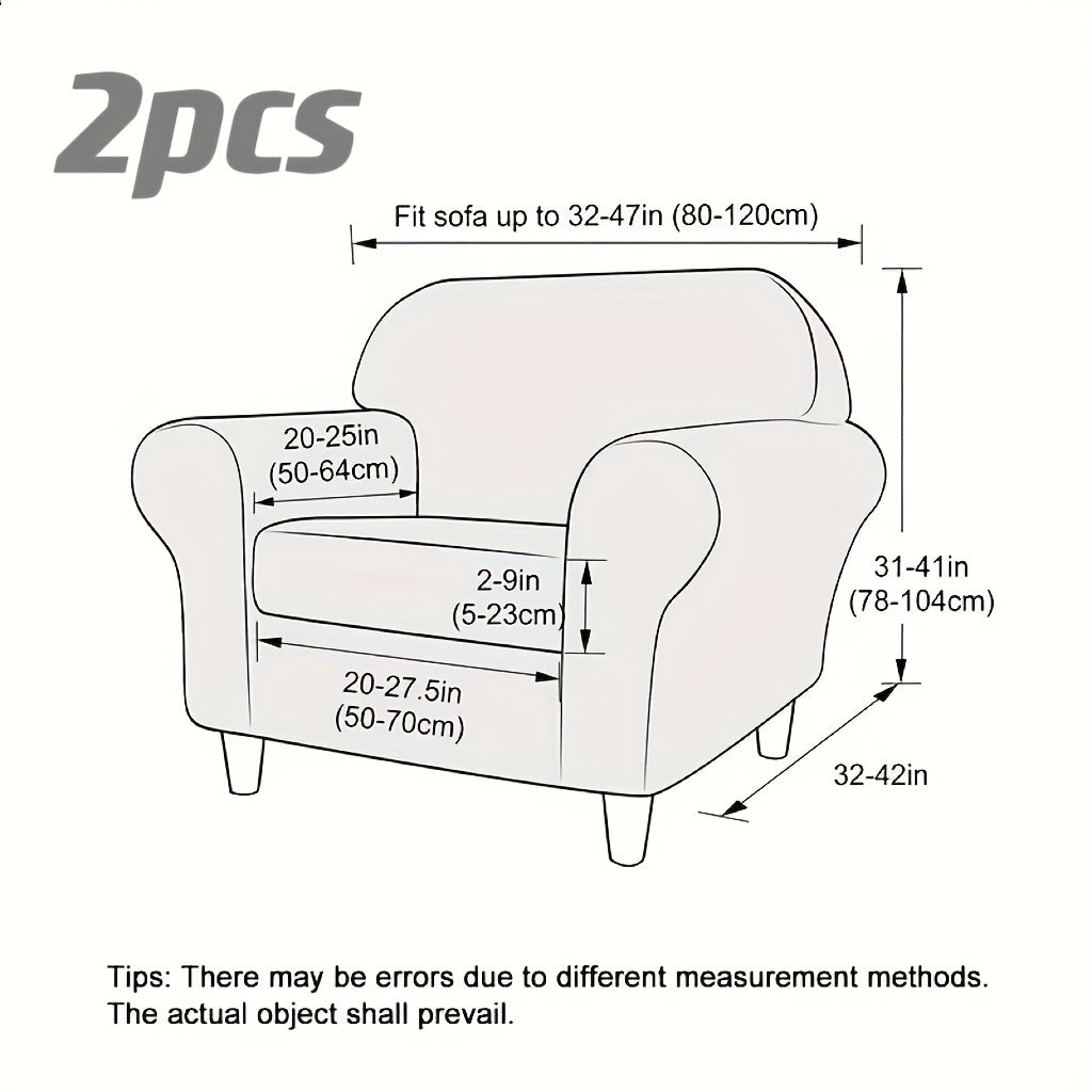 Housse de chaise fauteuil une place, jacquard feuillage, 2 pièces — vue 2