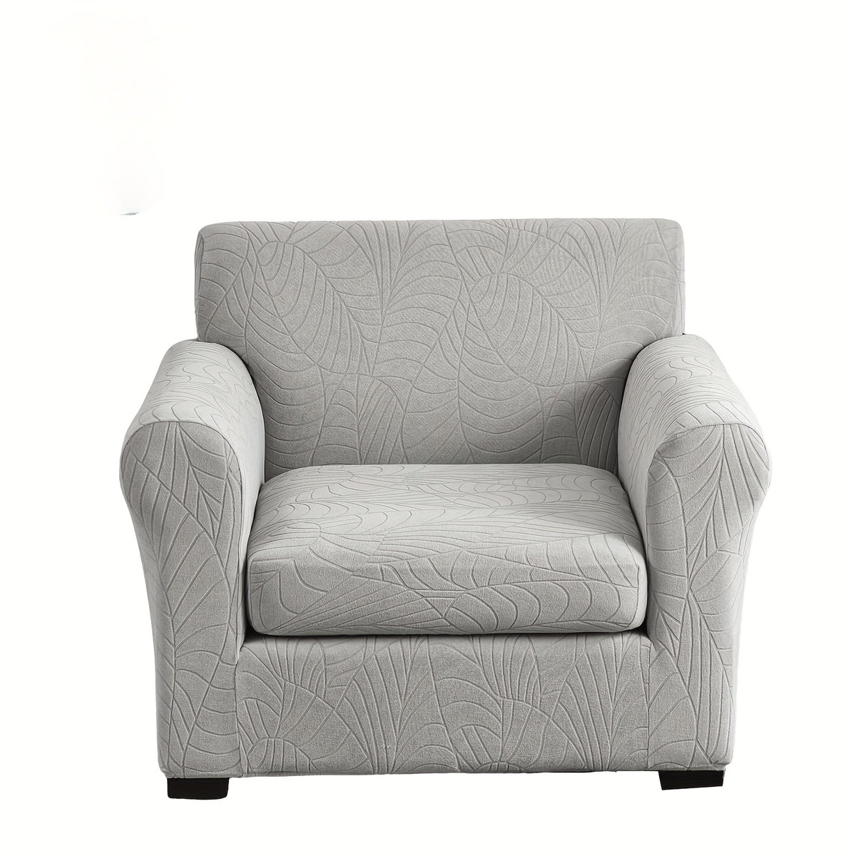 Housse de chaise fauteuil une place, jacquard feuillage, 2 pièces — vue 4