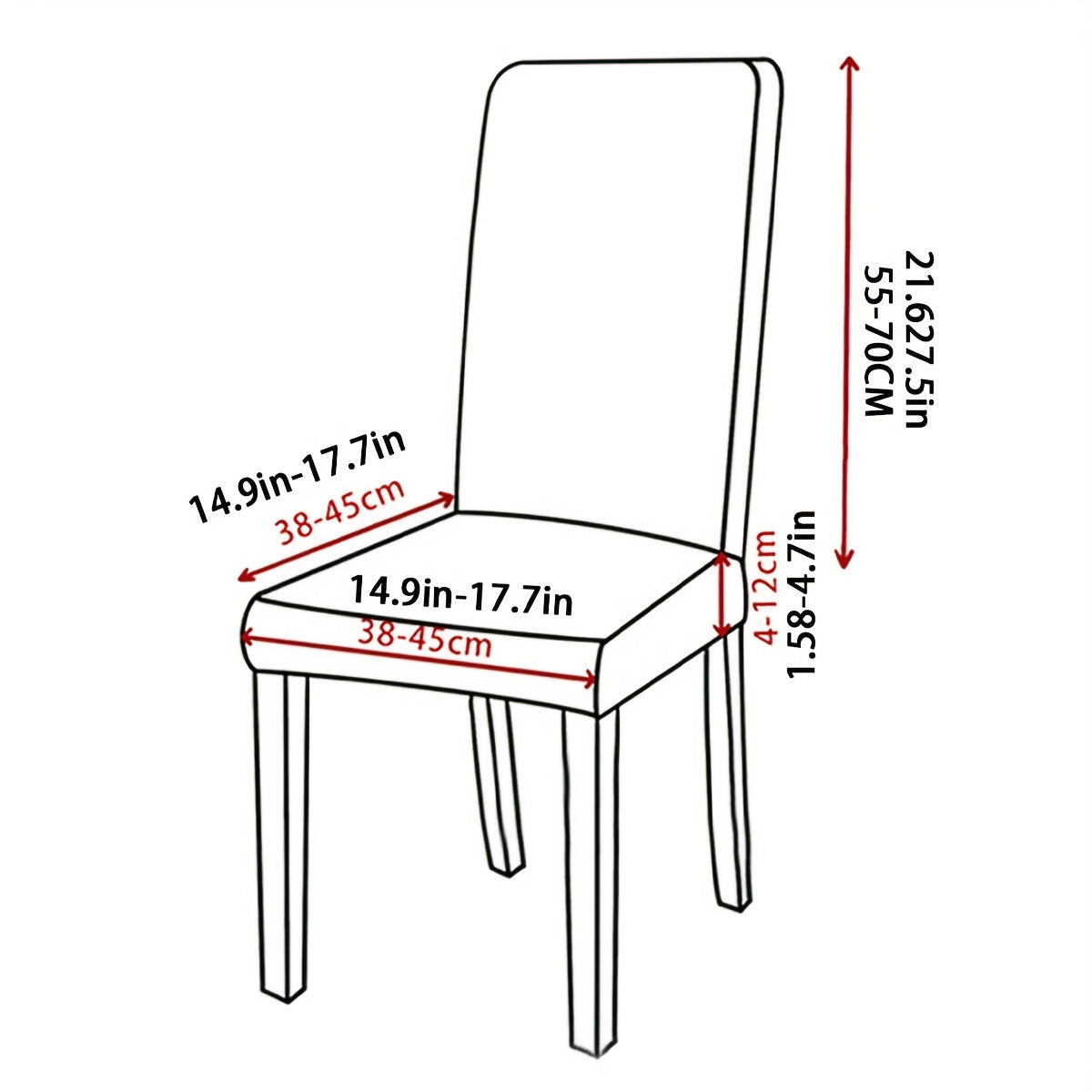 Housse de chaise intégrale en simili cuir, 4 teintes sombres