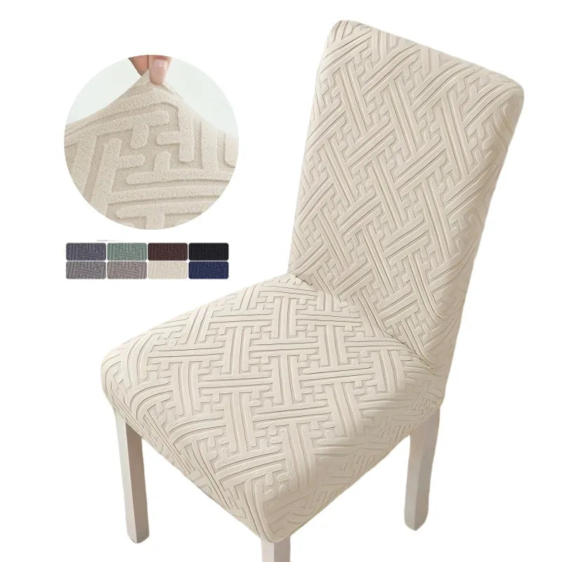 Housse de chaise jacquard extensible - Ajustement parfait