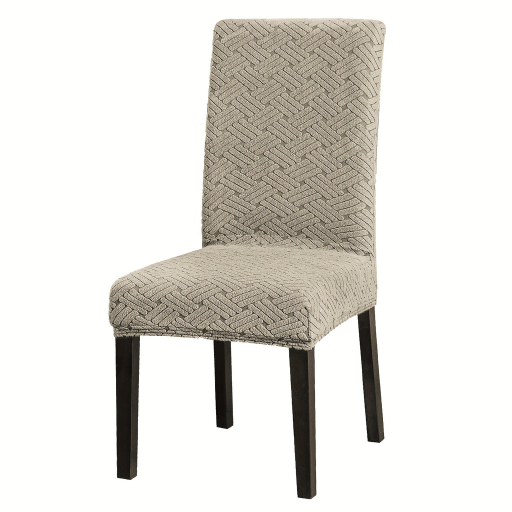 Housse de chaise au jacquard tressé, vendue par six pièces