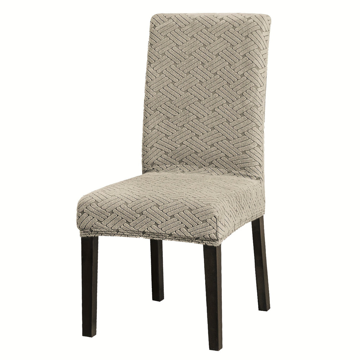 Housse de chaise au jacquard tressé, vendue par six pièces