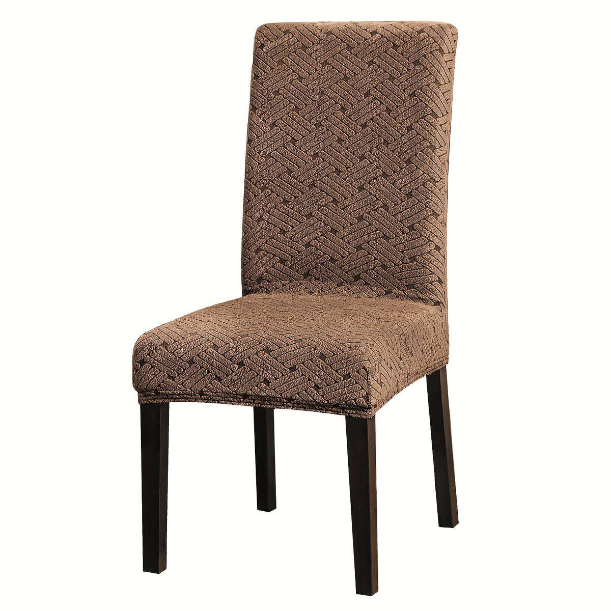 Housse de chaise au jacquard tressé, vendue par six pièces