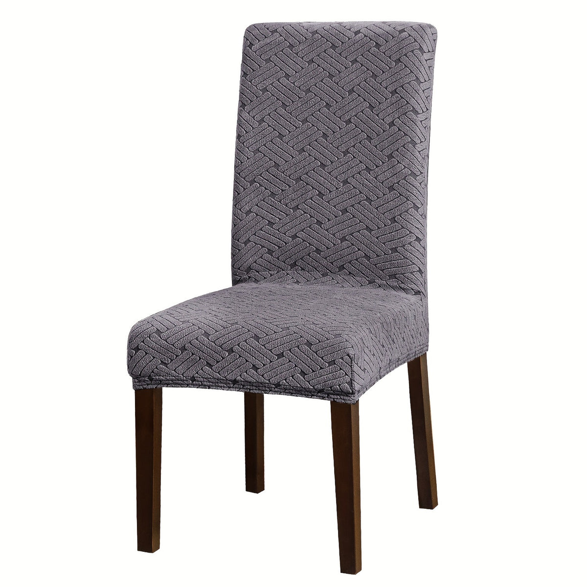 Housse de chaise au jacquard tressé, vendue par six pièces