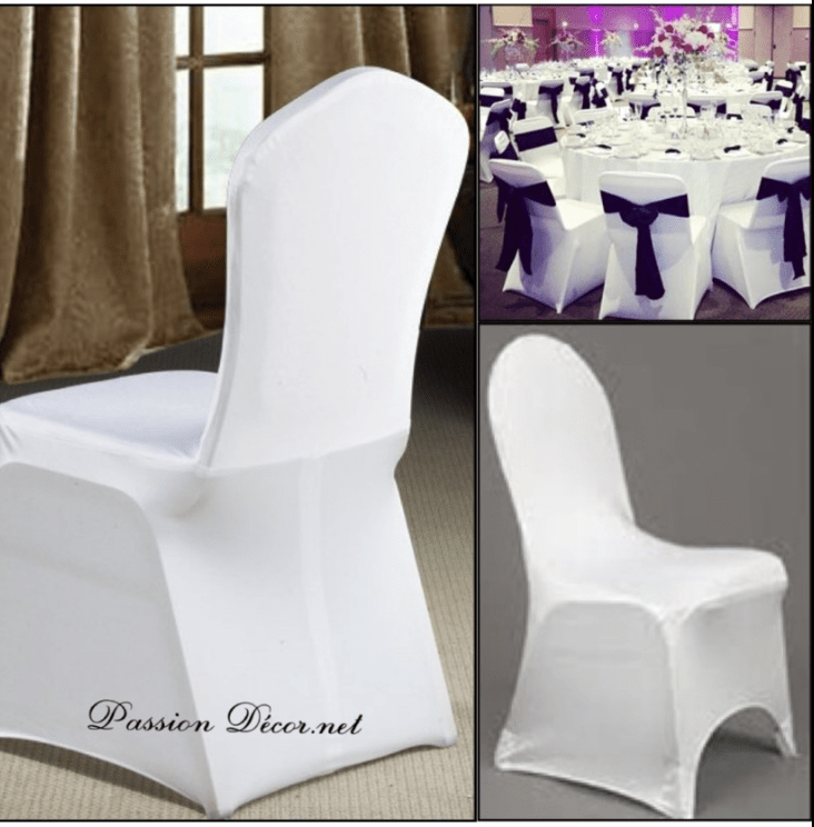 Housse de chaise en lycra blanc opaque, lot de 10 pièces
