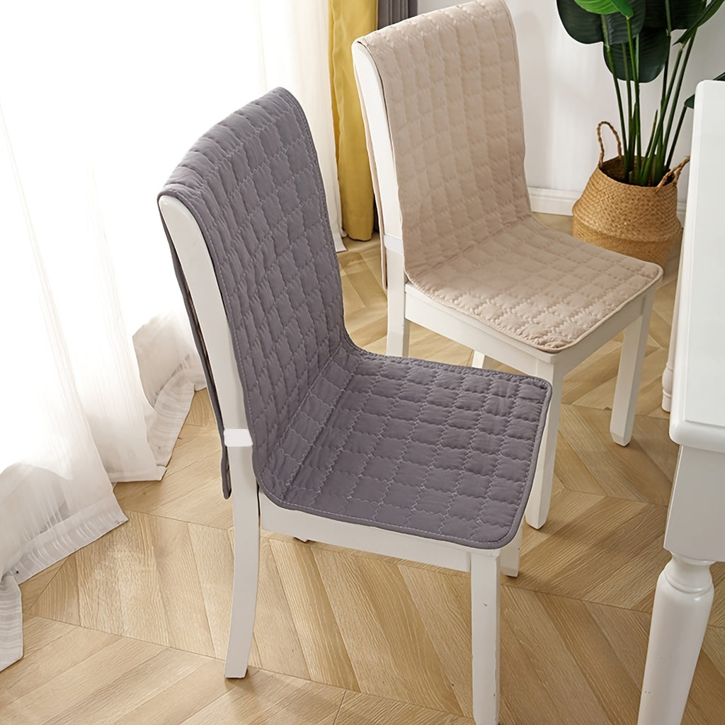 Housse de chaise matelassée dossier et assise, lot de 2