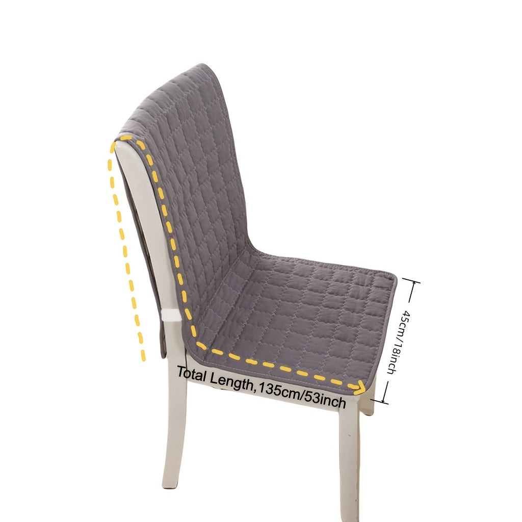 Housse de chaise matelassée dossier et assise, lot de 2
