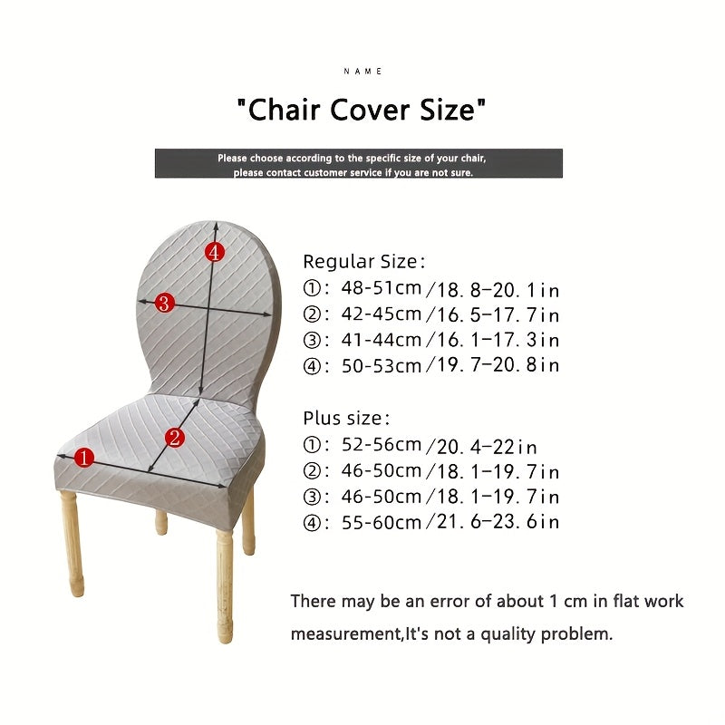 Housse de chaise matelassée à dossier rond, 2 tailles, 11 coloris