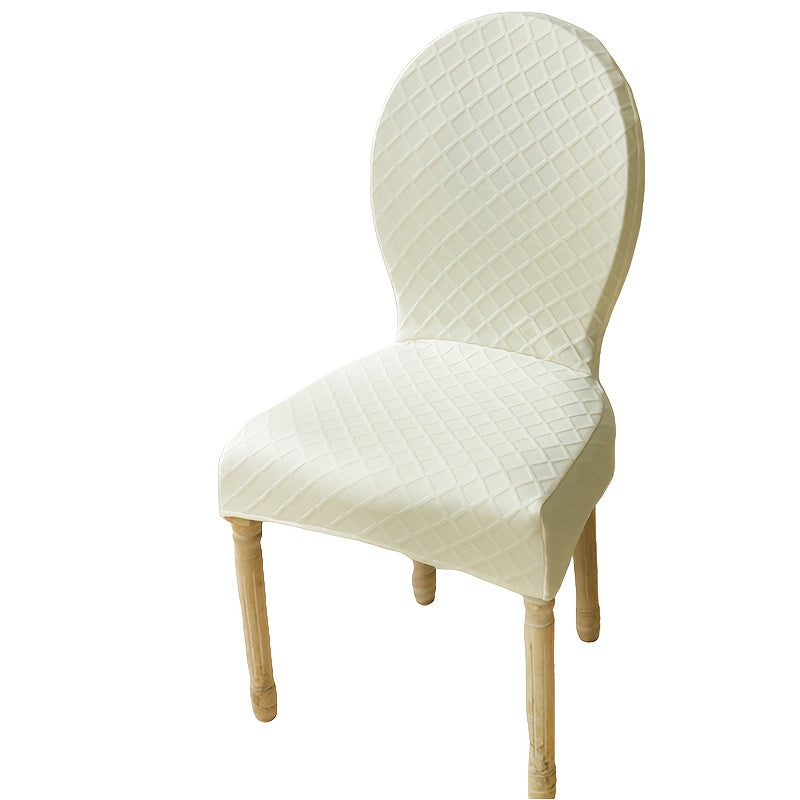 Housse de chaise matelassée à dossier rond, 2 tailles, 11 coloris
