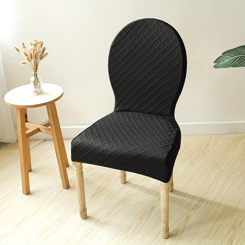 Housse de chaise matelassée à dossier rond, 2 tailles, 11 coloris
